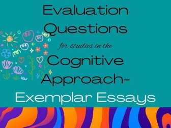 CIE- Evaluation  Exemplar Essays   for studies in the Cognitive Approach