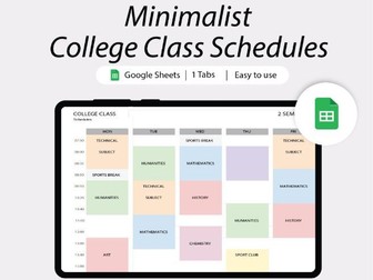 Hourly Weekly Schedule Google Sheets | Editable