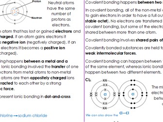 Bonding, Structure & the Properties of Matter - Critical Content Sheet (AQA GCSE Chemistry - Triple)