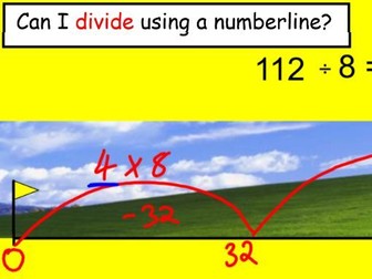 Dividing/Division on a numberline. GOLF
