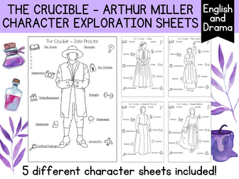 The Crucible Character Exploration Worksheets | English and Drama