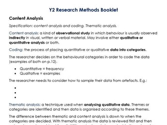Research Methods A2 AQA Work Booklet