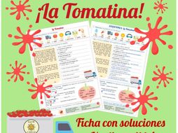 La Tomatina worksheet. Identity and culture. Spanish festivals. Answers