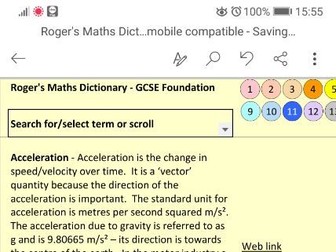 Maths Dictionary - GCSE Foundation
