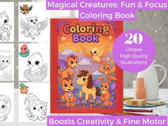 Magical Creatures Guided Coloring Book | 20 Pages | Fine Motor & Mindfulness