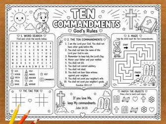 Ten Commandments Worksheet | Catholic RE Activity Sheet
