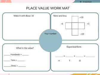 Place Value work mat