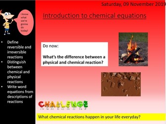 Introduction to Chemical reactions