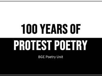BGE 100 Years of Protest Poetry Unit
