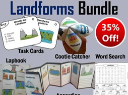 Landforms Task Cards and Activities Bundle