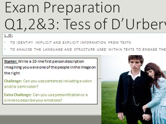 AQA English Language Paper 1: Questions 1,2&3 Tess of D'Urbervilles