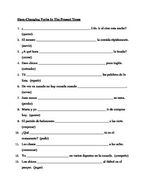stem change verbs in spanish worksheet 2 teaching resources