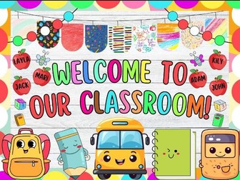Welcome Back: Back To School Bulletin Board or Door Decor Kit | August & September
