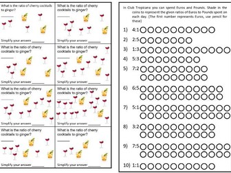 Basic Ratio Lesson In A Fun Club Tropicana/Cocktail Making Theme
