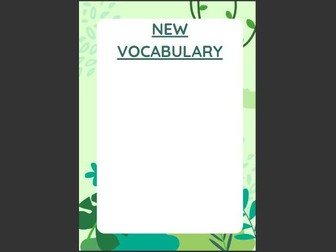 New Vocabulary poster - Jungle theme