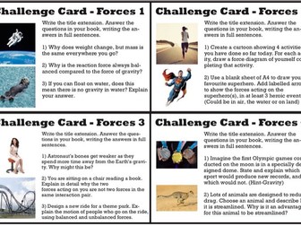 Year 7 Forces Challenge Cards  KS3 Activate 1