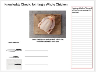 A3 Knowledge Check and Feedback Sheet: Jointing a Chicken