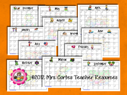 Calendar Templates- 12 Month Set
