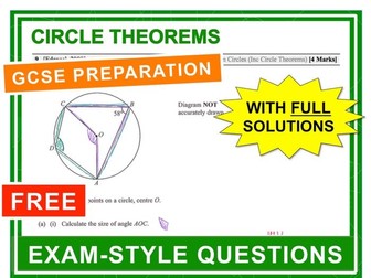 GCSE 9-1 Exam Question Practice (Circle Theorems)