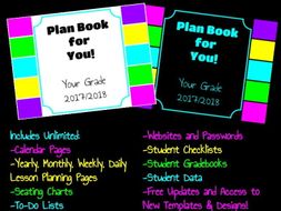 Digital Planbook with Google Slides-Black or White High Contrast/Neon