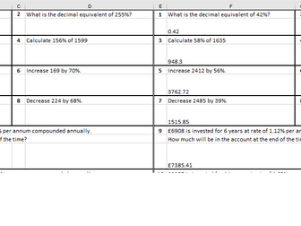 AQA Level 3 Core Maths Finance Homework  (unlimited questions)