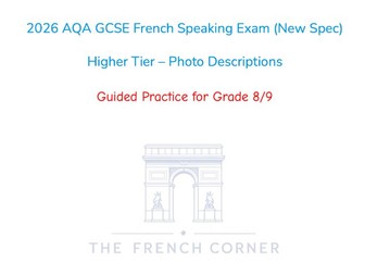 2026 AQA GCSE French Speaking Higher Tier Photo card