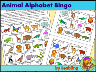 Animal Alphabet Bingo