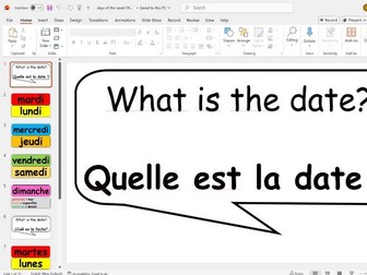 Days of the week French + Spanish