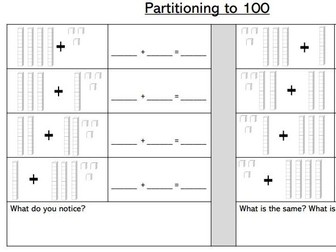 Partitioning to 100 - Maths Mastery