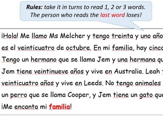 Year 7 Spanish Lesson 6 - Tienes hermanos o animales