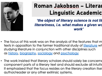 AQA Lang Lit Course Introduction - Stylistics and Literariness