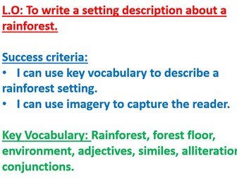 Creative Writing Lesson- setting description