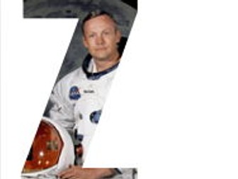 Moon landing display lettering