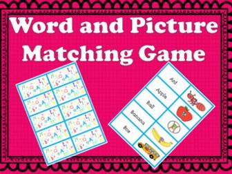 Word and Picture Matching Game