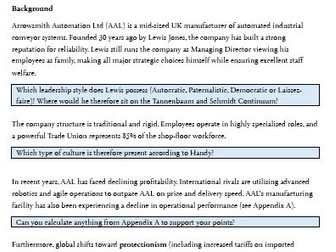Practice Paper 3 - AQA A-Level Business (Arrowsmith Automation Ltd.)