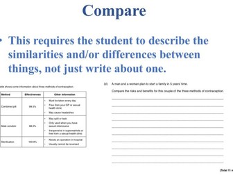 Exam command words practice with example questions - biology examples