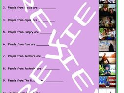 Nationality and Origin 3 Photo Worksheet Set