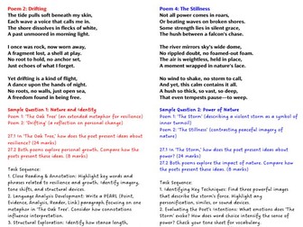 AQA Literature Paper 2 Unseen x4 ADVANCED Grade 7 - 9