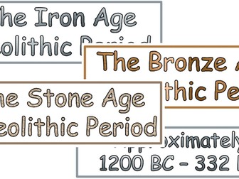 Stone Age to Iron Age display titles and dates