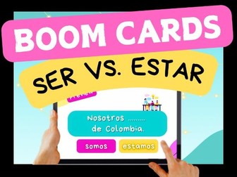 Spanish Ser vs. Estar | Interactive Activity | Digital Task Boom Cards