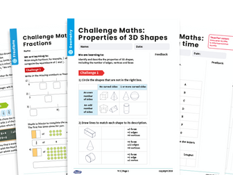 Maths Stretch & Challenge Home Learning Pack - Y1/2