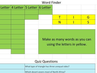 20 Quizzes - General Knowledge and Word Finders