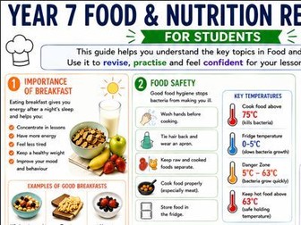 Year 7 Revision Guide - Food and Nutrition