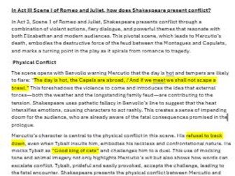 High Level Essay - Conflict in Romeo and Juliet