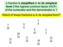 Simplifying fractions | Teaching Resources