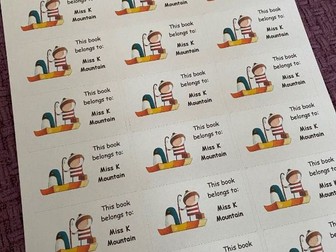 Oliver Jeffers Lost and Found themed 'This Book Belongs To' Editable and Printable Stickers