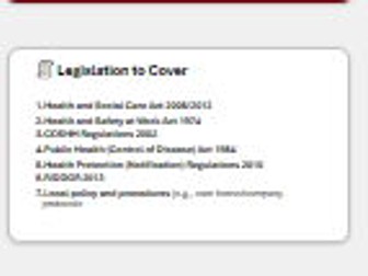 Legislation lesson for assignment 1