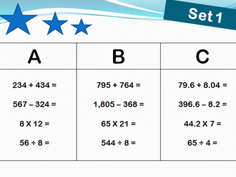 40 sets of arithmetic starters/morning work  for year 5 and 6 with answers
