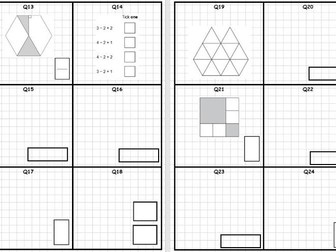 Year 6 Fractions SATs Questions Scavenger Treasure Hunt with Worksheet