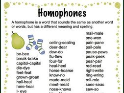 Homophones Poster | Teaching Resources